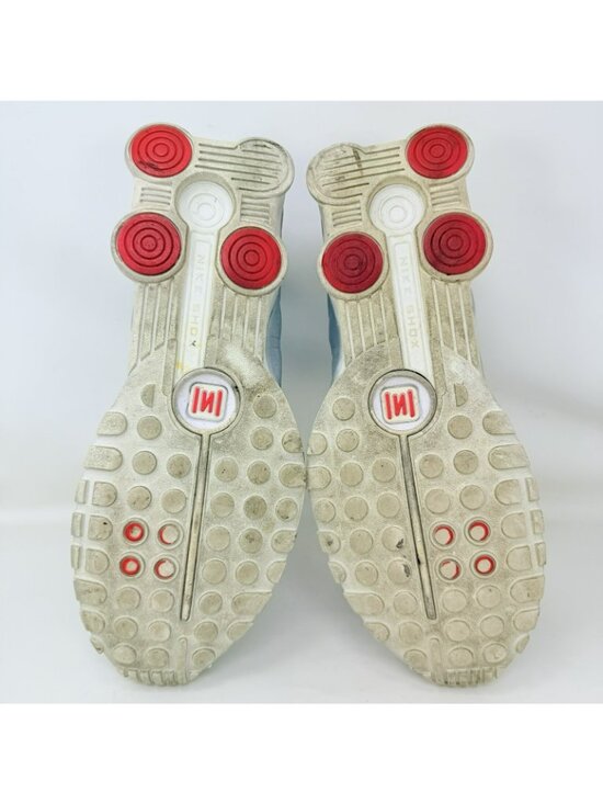 Nike Shox R4 Running Shoes White Metallic Silver Men’s Size 88